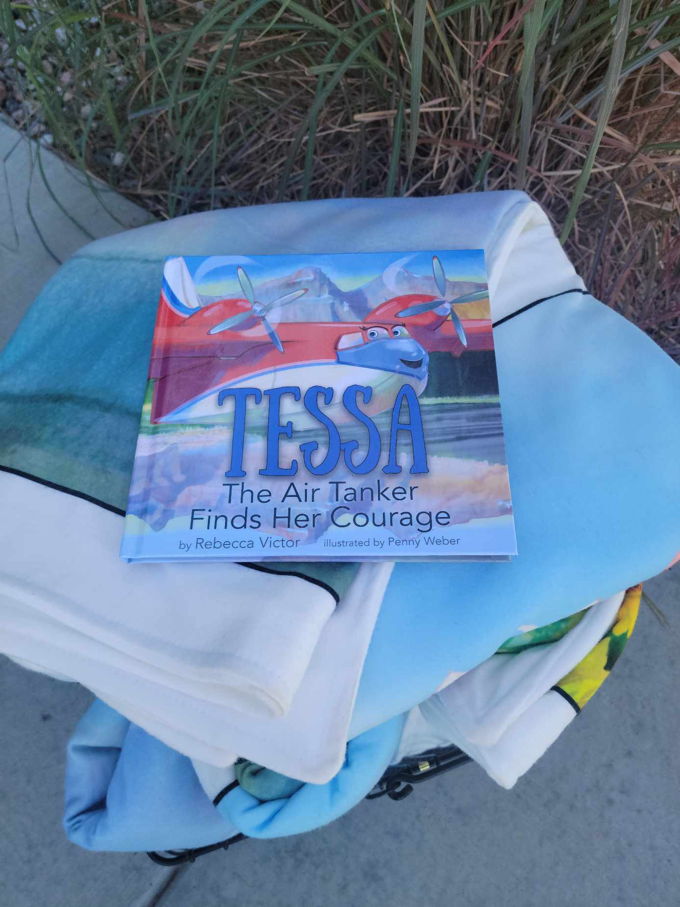 Tessa The Air Tanker Finds Her Courage Blanket and HARDBACK book